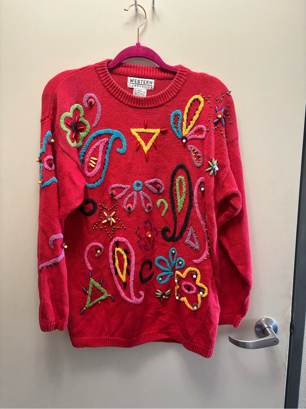 Western Kennel Club Red Embroidered Crewneck Sweater